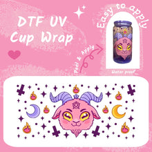 Cargar imagen en el visor de la galería, Pink Head Baphomet - 16oz Cup Wrap (Clear Film)
