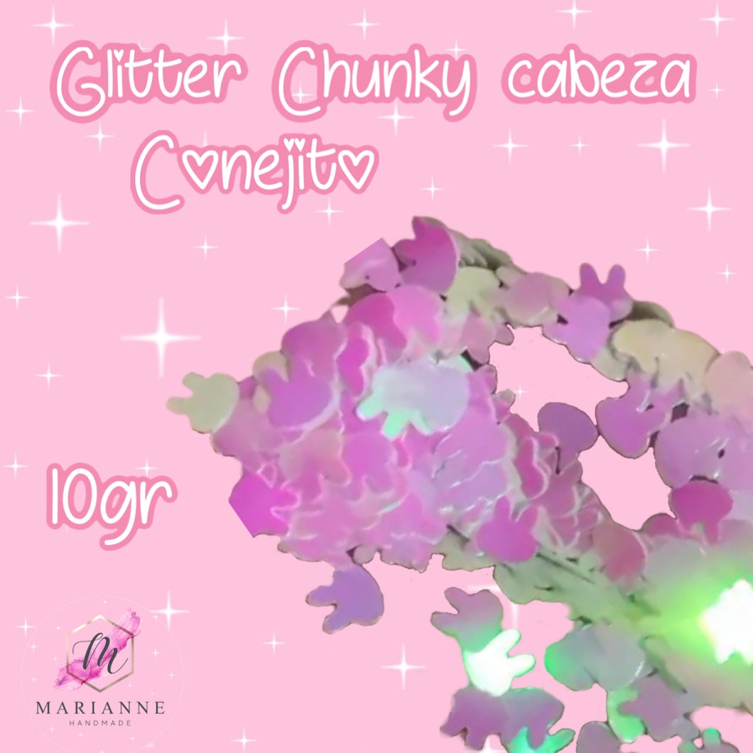 Glitter Chunky Cabecita conejito