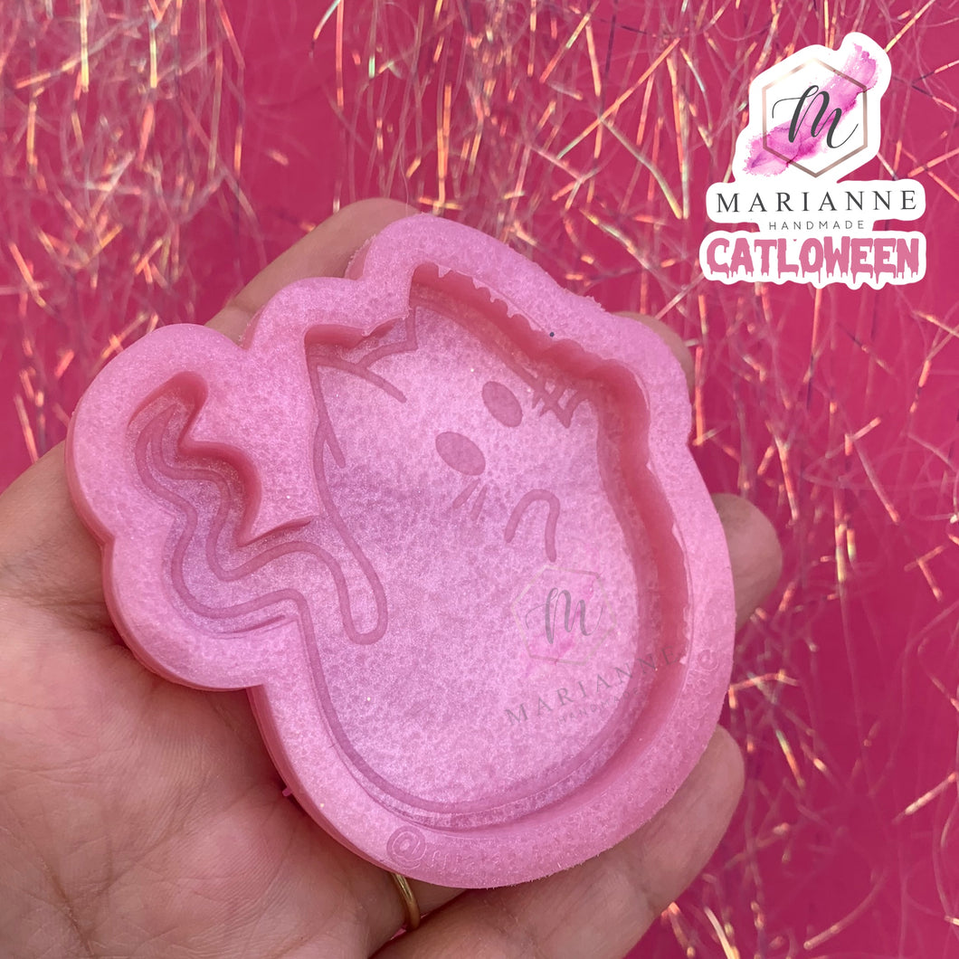 Molde Llavero Gatito fantasma bolita ✨💕 Catloween