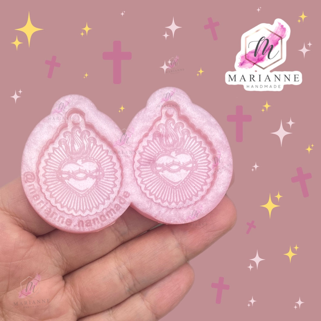 Molde aretes sagrado corazón modelo 1